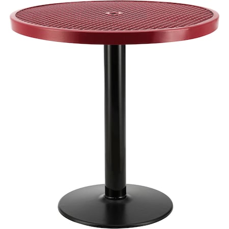 Global Industrial 36in Round Outdoor Counter Height Table, 36inH, Red 278002RD